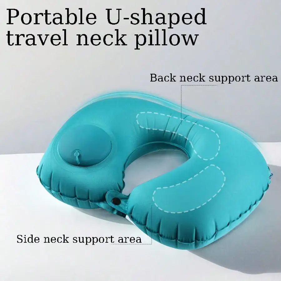 Outdoor Camping Store - Flocking Inflatable Portable Neck Pillow That