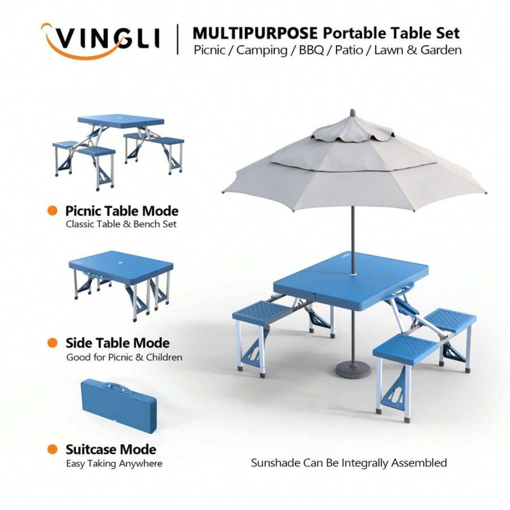4 Ft Folding Camping Picnic Ta - Outdoor Camping Umbrella recension och pris