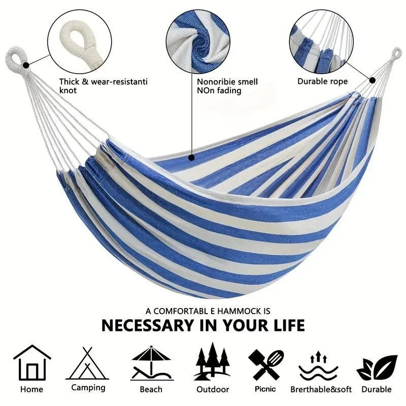 Canvas No Wooden Stick Hammock - Bed Outdoor Camping recension och pris