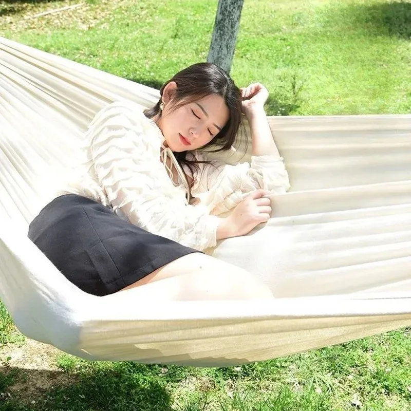 Canvas No Wooden Stick Hammock - Bed Outdoor Camping recension och pris