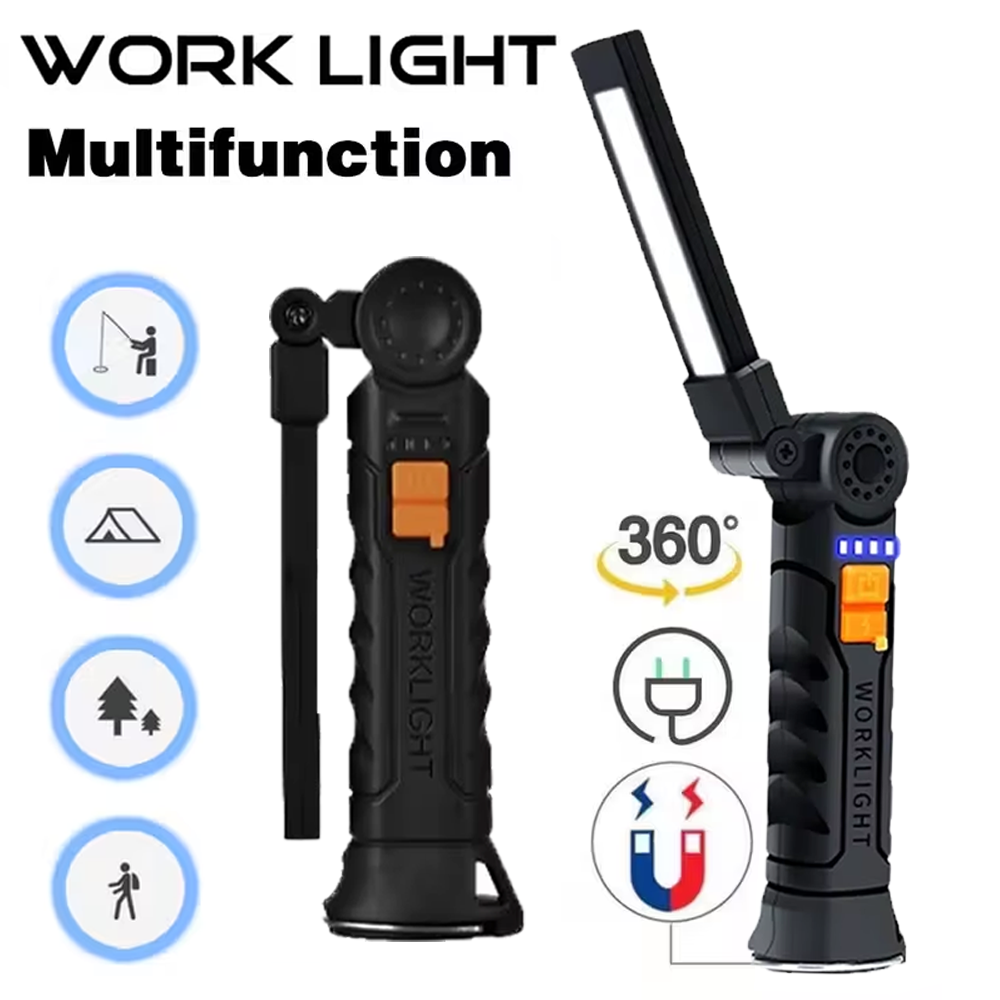 Portable COB LED Flashlight US - Battery Outdoor Camping recension och pris