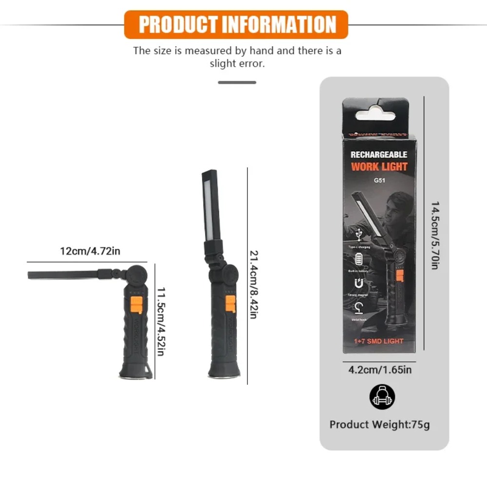 Portable COB LED Flashlight US - Battery Outdoor Camping recension och pris
