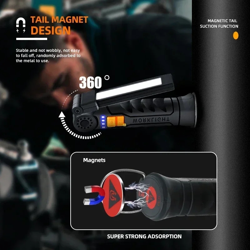 Portable COB LED Flashlight US - Battery Outdoor Camping recension och pris