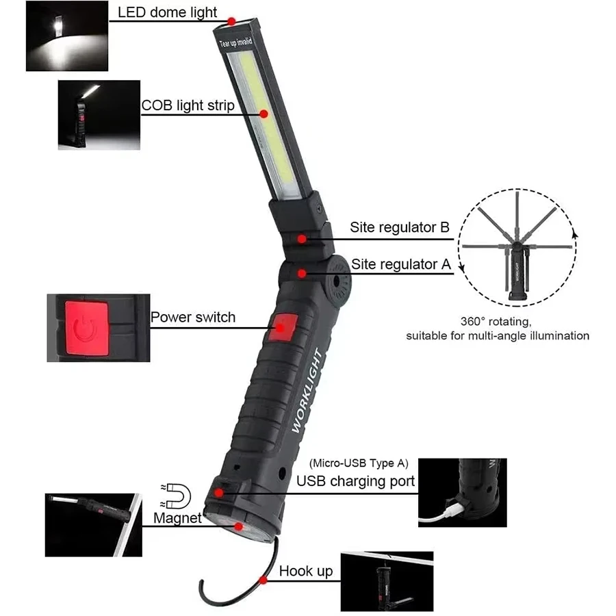 Rechargeable Magnetic Work Lig - Outdoor Camping Lampe recension och pris