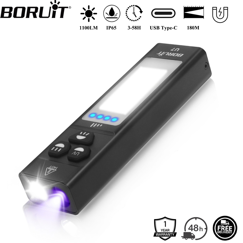 BORUiT U7 UV LED EDC Flashligh - Battery Outdoor Camping recension och pris