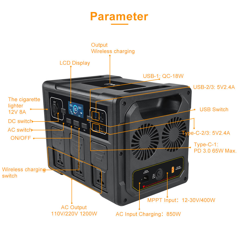1200W Portable Solar Generator - Battery Outdoor Camping recension och pris
