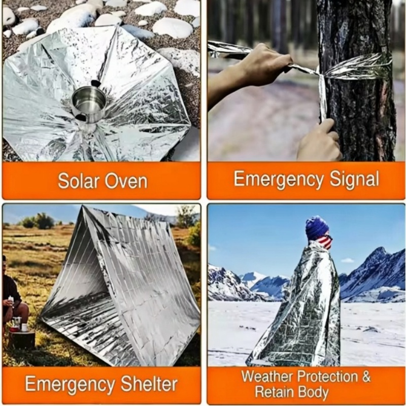 4Pcs Survival Mylar Thermal Sp - Outdoor Camping Heated Blanket recension och pris