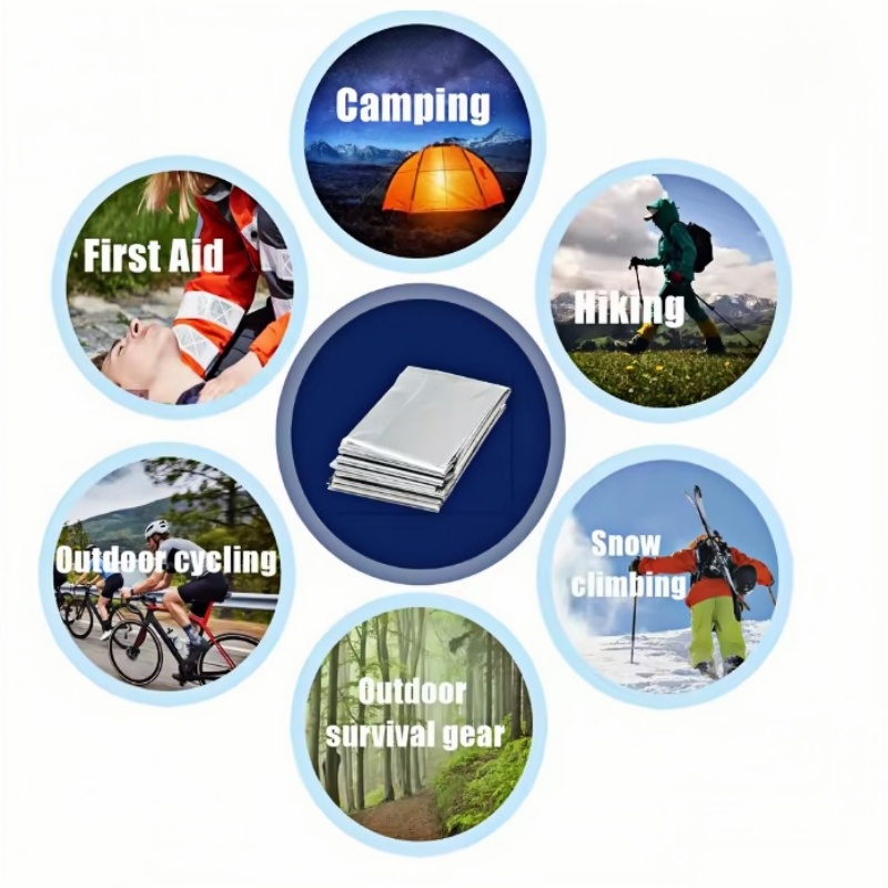 4Pcs Survival Mylar Thermal Sp - Outdoor Camping Heated Blanket recension och pris