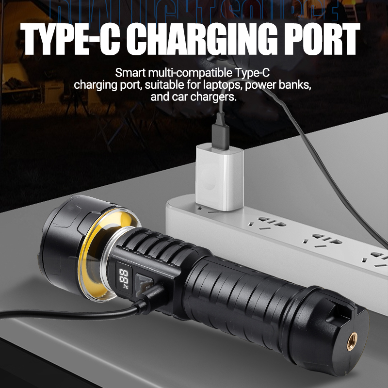COB LED Flashlight Rechargeabl - Outdoor Camping Hiking recension och pris