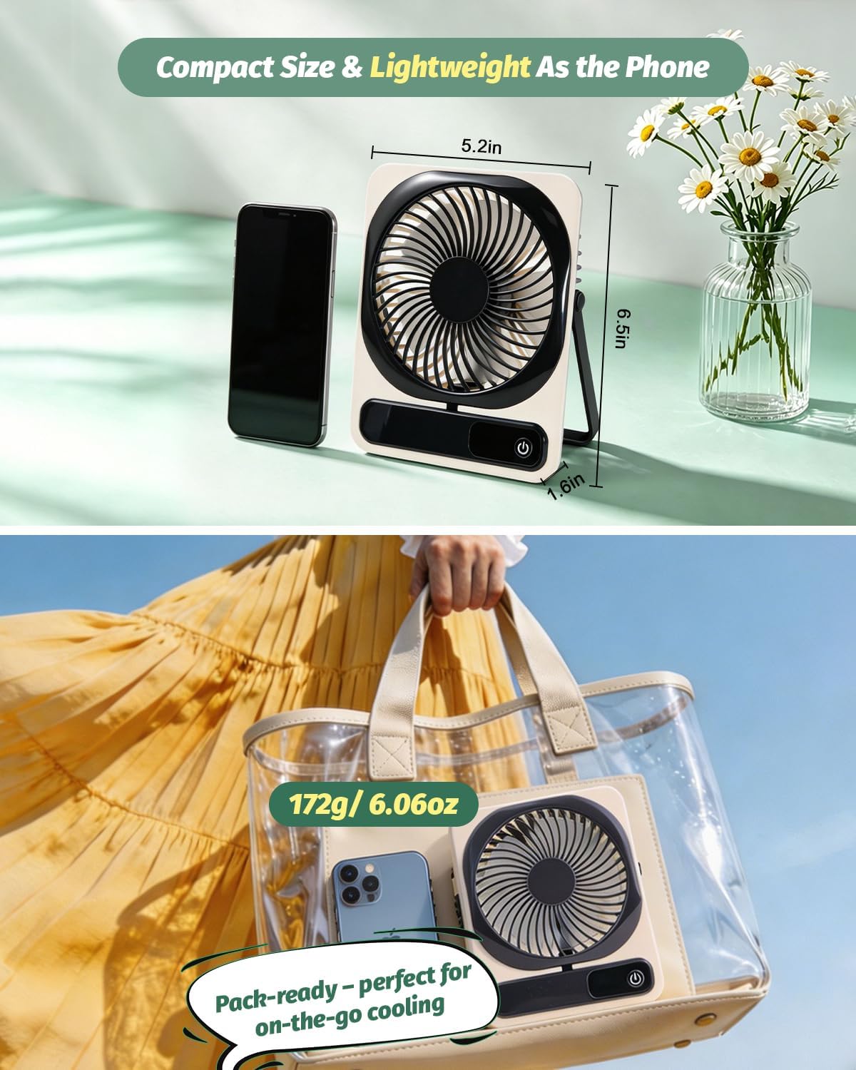 Portable travel fan, quiet ope - Camping Quiet recension och pris