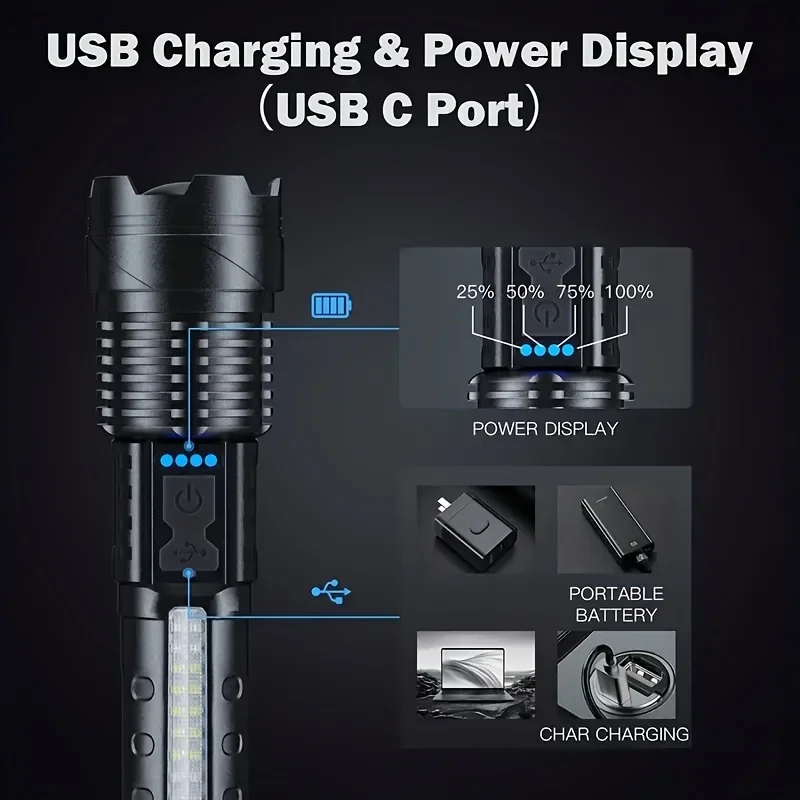 Powerful LED Flashlight Batter - Battery Outdoor Camping recension och pris