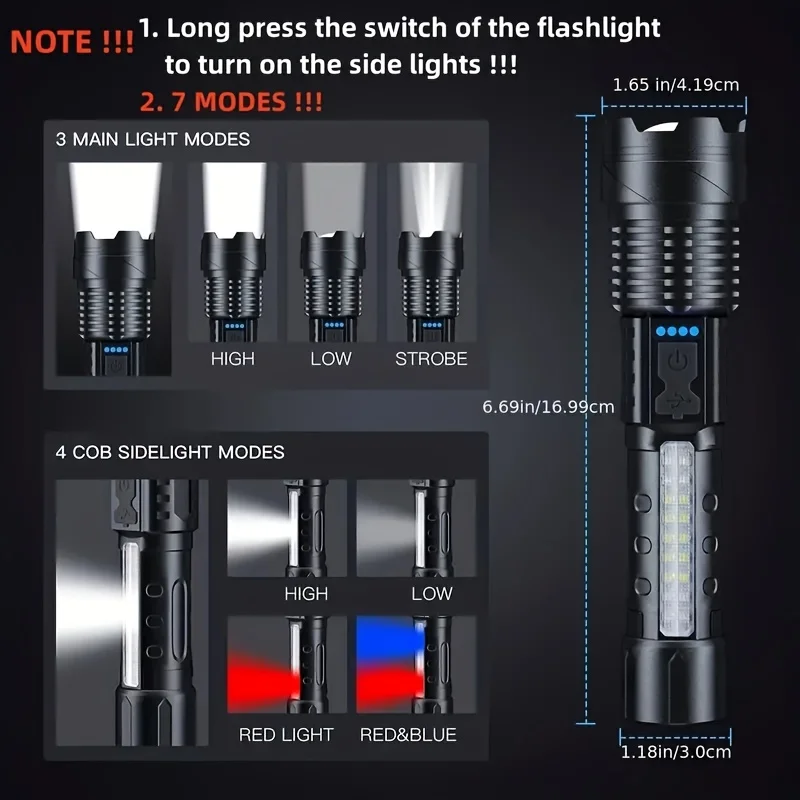 Powerful LED Flashlight Batter - Battery Outdoor Camping recension och pris