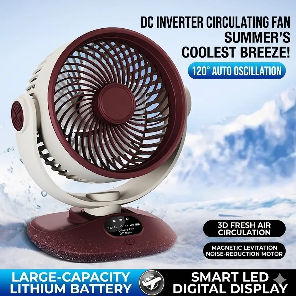 Desktop Fan Rechargeable Turbo - Camping Quiet recension och pris