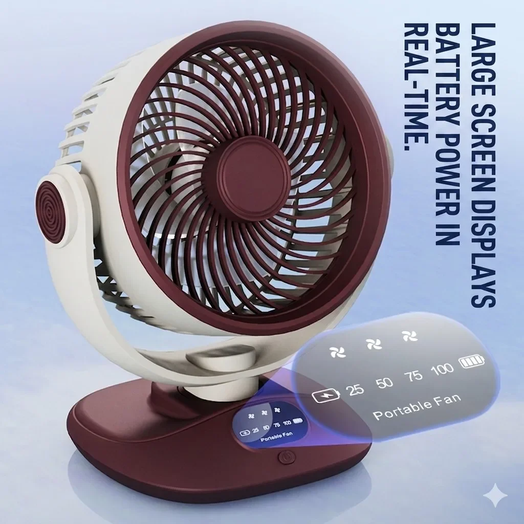 Desktop Fan Rechargeable Turbo - Camping Quiet recension och pris